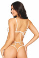 Body blanc avec perles et chainettes - DG13310WHT