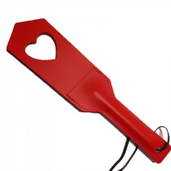 Paddle SM BDSM en Cuir Cœur Rouge