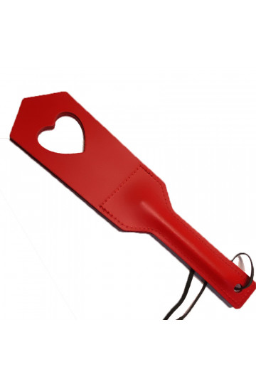 Paddle SM BDSM en Cuir Cœur Rouge