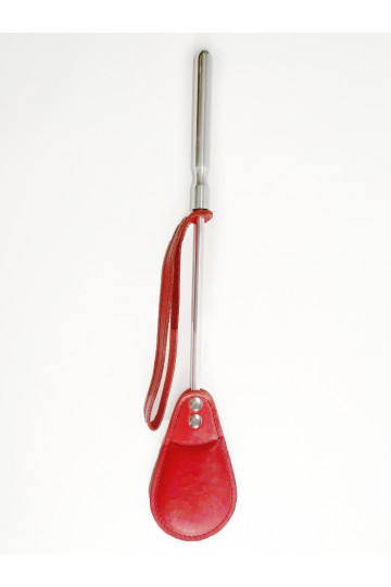 Cravache Métal Courte mèche Large BDSM SM Rouge