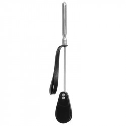 Cravache Métal Courte Mèche Large BDSM SM Noir