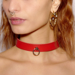 Collier Anneau Fin Rouge Fetish