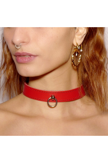 Collier Anneau Fin Rouge Fetish