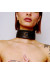 Collier Cuir Molletonné et Attaches Dorées Fetish SM BDSM