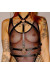 Harnais Fetish Buste Lanières Noir et Or