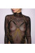 Harnais Fetish de Poitrine Triangle et Chaines Gold