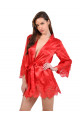 Déshabillé Satin et Dentelle Rouge Spazm Clubwear By Soisbelle