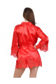 Déshabillé Satin et Dentelle Rouge Spazm Clubwear By Soisbelle