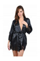 Déshabillé Satin et Dentelle Noir Spazm Clubwear By Soisbelle
