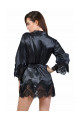 Déshabillé Satin et Dentelle Noir Spazm Clubwear By Soisbelle