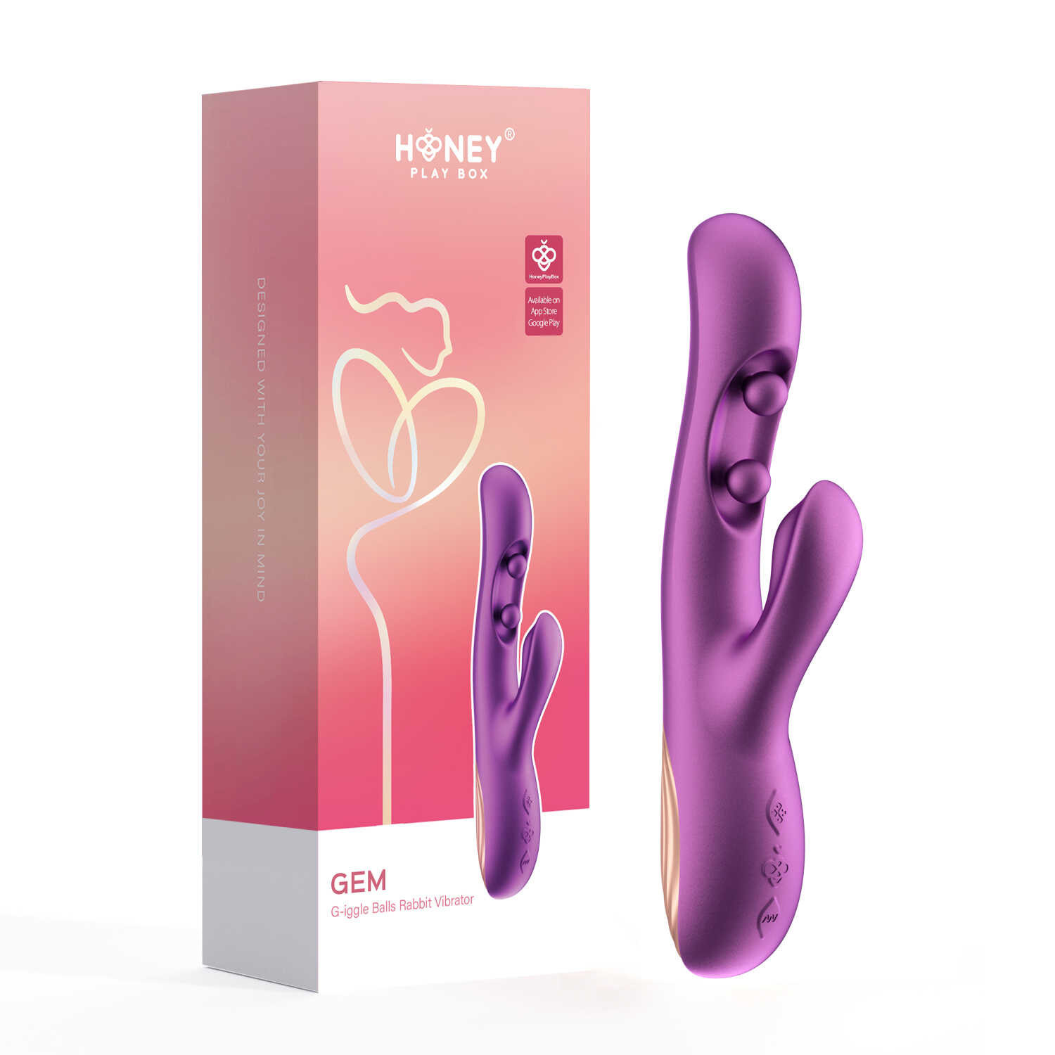 Vibromasseur Rabbit avec Capteurs de Pression et Application Violet