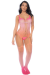 Combinaison Porte Jarretelles en Résille Dégradée d'été Rose Orange