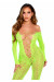 Combinaison Ouverte Motif Serpent Vert Fluo