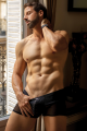 Boxer Noir Rayé Opaque et Transparent - LM2906-67BLK LOOK ME