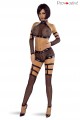 Ensemble Fetish Sexy Résille Wetlook 4 Pièces Provocative
