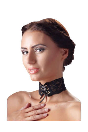 Collier Dentelle Laçage Corset
