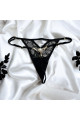 String Noir Bijou Perle Strass Dorés Be Lily Panties