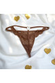 String Bijou Cœur Doré Dentelle Taupe Be Lily Panties