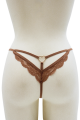 String Bijou Cœur Doré Dentelle Taupe Be Lily Panties