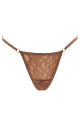 String Bijou Cœur Doré Dentelle Taupe Be Lily Panties