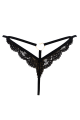 String Bijou Cœur Doré Dentelle Noir Be Lily Panties