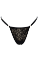 String Bijou Cœur Doré Dentelle Noir Be Lily Panties