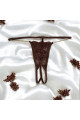 String Dentelle Ouvert Chaînes Dorées Marron Be Lily Panties
