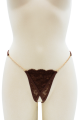 String Dentelle Ouvert Chaînes Dorées Marron Be Lily Panties