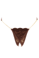 String Dentelle Ouvert Chaînes Dorées Marron Be Lily Panties
