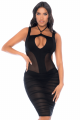 Robe Taille S/M Soirée Semi Transparente Dos Nu Noire Mapalé