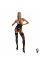 Corset Jarretelles et String Ouvert Noir Alliane Obsessive