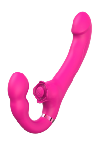Vibromasseur ROSEA Strap-on Triple Action Télécommandé - SAV190 Coeur Ardent