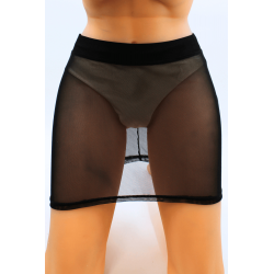 Jupe Transparente Résille Maya Noire
