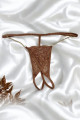 String Dentelle Ouvert Chaînes Dorées Taupe Be Lily Panties