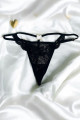 String Bijou Cœur Doré Dentelle Noir