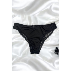 Culotte Dentelle Nœud Satin Noir