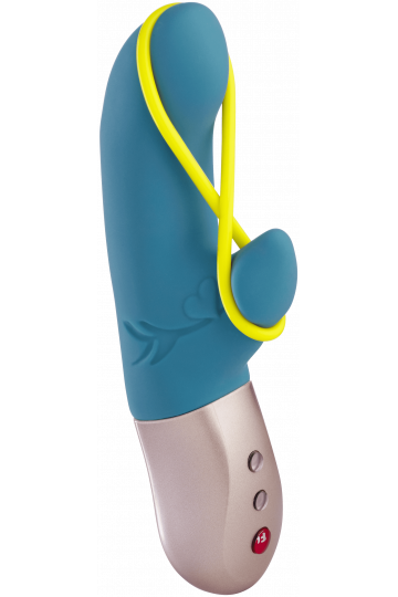 Vibromasseur Rabbit Silencieux Pétrole et Jaune Fluo Amorino