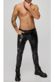 H067 Pantalon long en wetlook serpent avec poches arrière