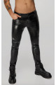 H067 Pantalon long en wetlook serpent avec poches arrière