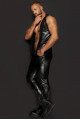 H067 Pantalon long en wetlook serpent avec poches arrière