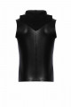 H066 Top zippé sans manches à capuche transparente, aspect serpent 