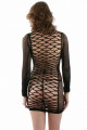 Robe noire large résille manches longues