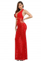 Robe Longue Dentelle Rouge Profond Décolleté
