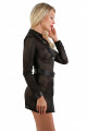 Robe Ouverte à Boutons Pressions Noire Bandes Transparentes et Opaques Spazm Clubwear By Soisbelle