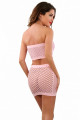 Ensemble Sexy Rose Top Jupe Large Résille