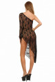 Robe Asymétrique Semi Longue Dentelle Noire 