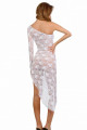 Robe Asymétrique Semi Longue Dentelle Blanche