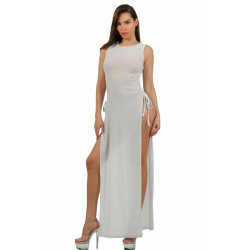 Robe Longue Blanche Transparente Scintillante