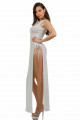 Robe Longue Blanche Transparente Scintillante