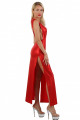 Robe Longue Rouge Irisé Décolleté dos nu